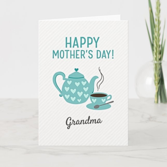 Teal Happy Mothers Day Card (Front)