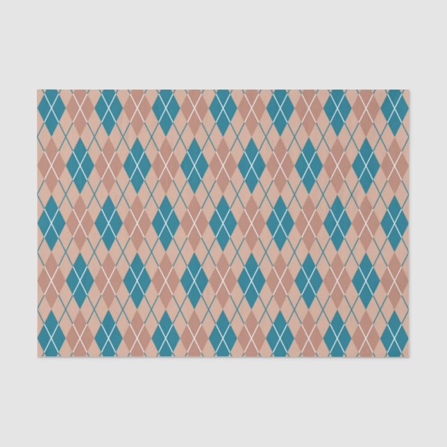 Teal Harmony: A Lattice of Elegance Tissue Paper (Front)