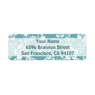 Teal Hawaiian Address Labels