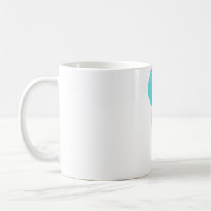 Teal hawk bird and moon coffee mug