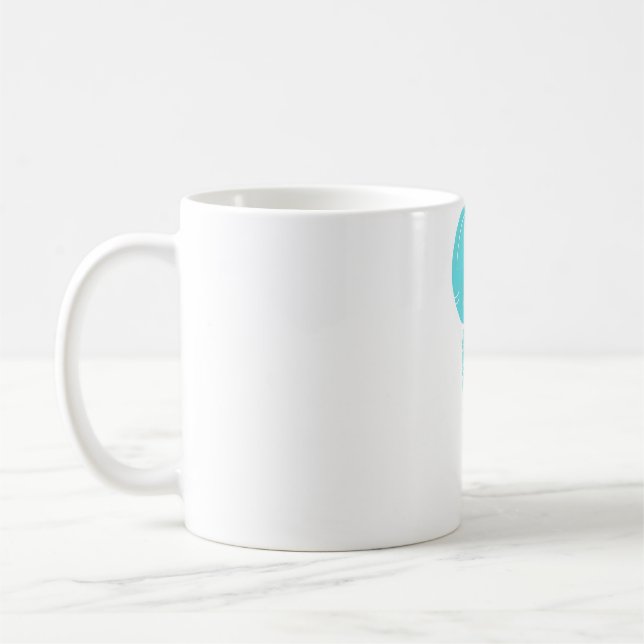 Teal hawk bird and moon coffee mug (Left)