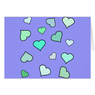 Teal Heart Pattern Cards