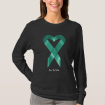 Teal Heart Ribbon (customizable) T-Shirt