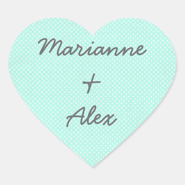 Teal Heart Stickers Couples Wedding Favors (Front)