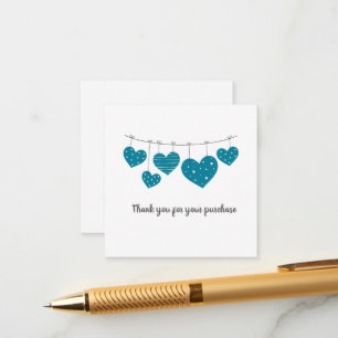 Teal Heart Thank You Card