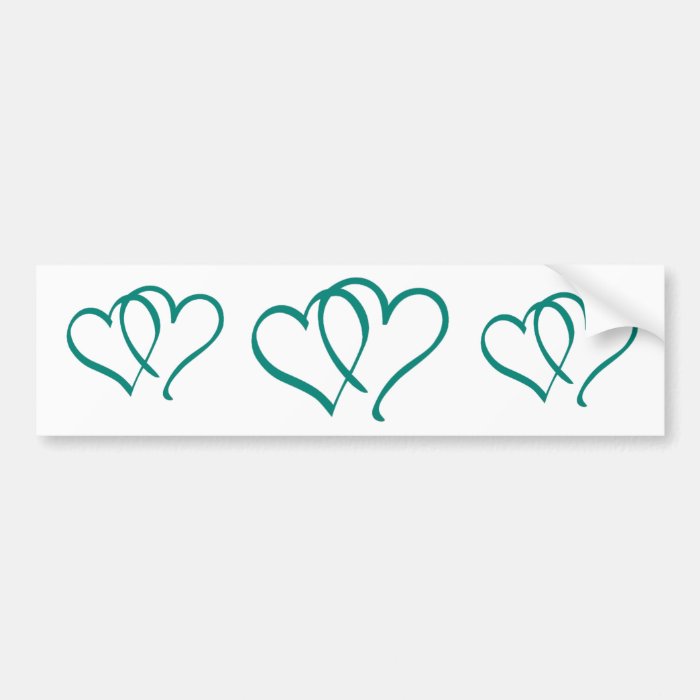 Teal Hearts Bumper Stickers