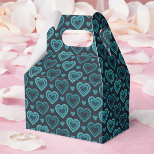 Teal Hearts Favor Boxes