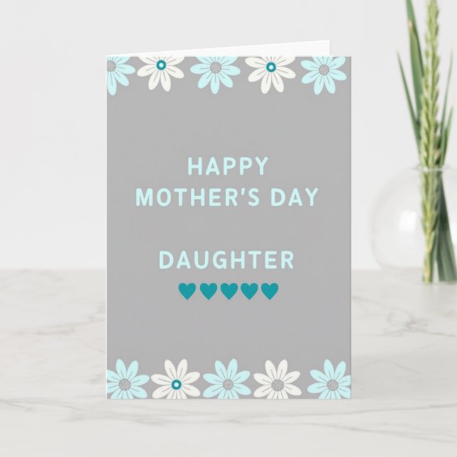 Teal Hearts Mothers Card (Front)