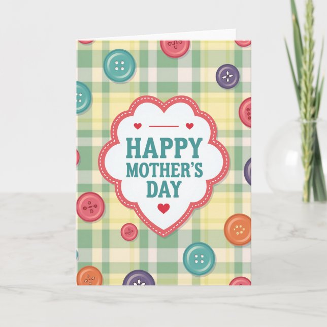 Teal Hearts Mothers Day Card (Front)