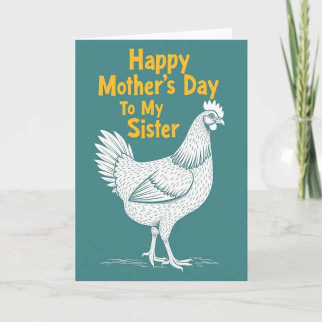 Teal Hen Sweet Mothers Day Card (Front)
