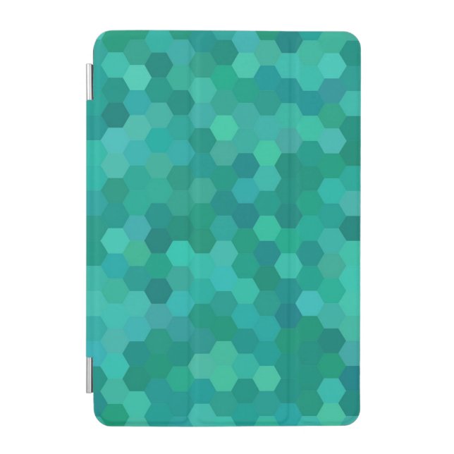 Teal Hexagons iPad Mini Cover (Front)
