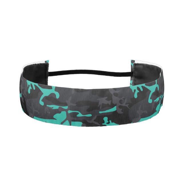Teal Highlights Camo Athletic Headband (Front)