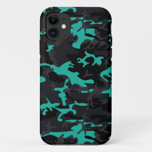 Teal Highlights Camo iPhone 11 Case