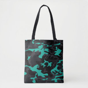 Teal Highlights Camo Tote Bag