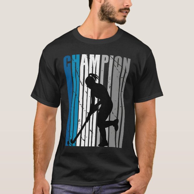 Teal Hockey Champion Girls Birthday Competition Co T-Shirt (Front)