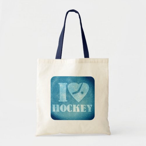 Teal Hockey Love Tote Bag