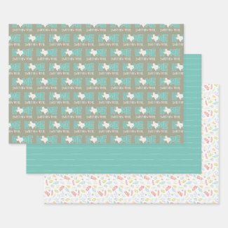 Teal Home, Sweet New Home - Texas Wrapping Paper Sheets