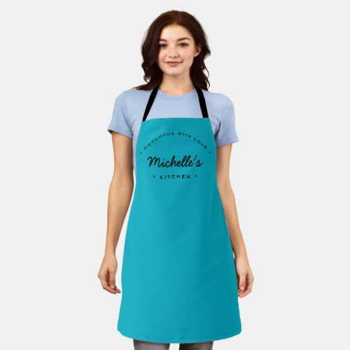 Teal Homemade with Love Custom Your Kitchen Apron