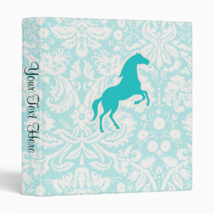 Teal Horse 3 Ring Binder
