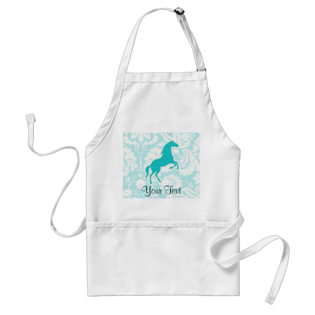 Teal Horse Adult Apron (Front)