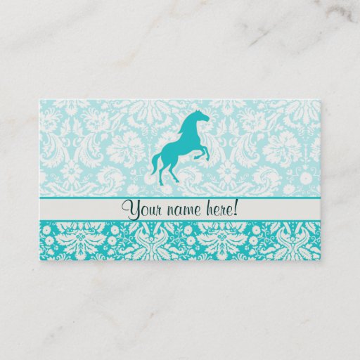 Customizable Teal Horse Business Cards