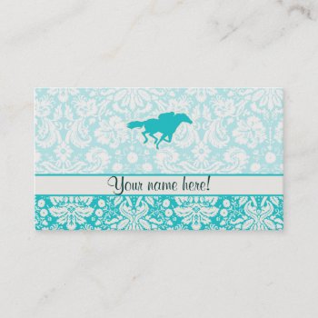 Teal Horse Racing Business Card by SportsWare at Zazzle
