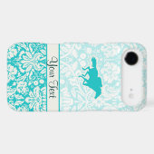 Teal Horse Racing Case-Mate iPhone Case (Back (Horizontal))