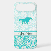 Teal Horse Racing Case-Mate iPhone Case (Back)