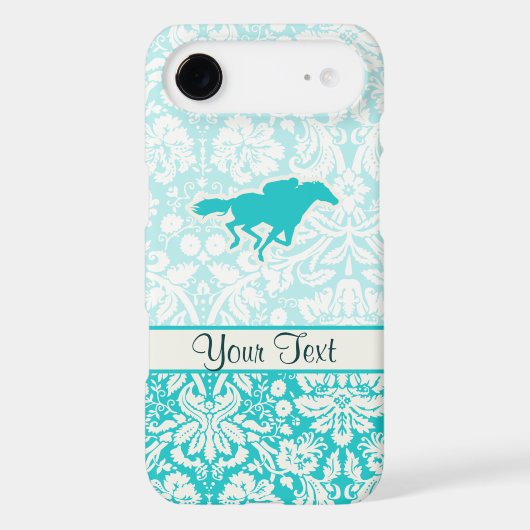 Teal Horse Racing Case-Mate iPhone Case (Back)