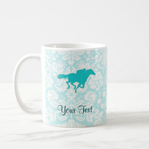 Teal Horse Racing Coffee Mug