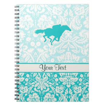 Teal Horse Racing Notebook by SportsWare at Zazzle