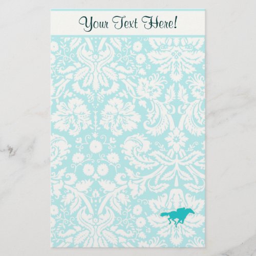 Teal Horse Racing Stationery