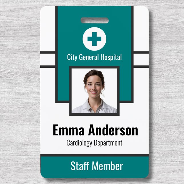 Teal  | Hospital Employee Photo ID  – Nurse Doctor Badge (Creator Uploaded)