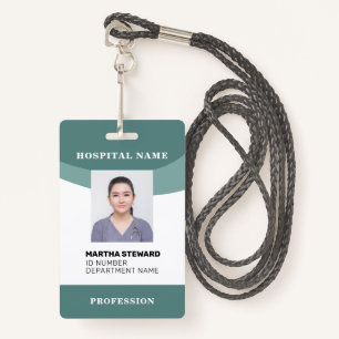 Teal Hospital Nurse Medical Employee Photo Company Badge