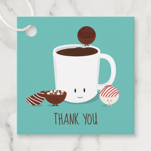 Teal Hot Chocolate Bomb Party Favor Tags