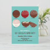 Teal Hot Chocolate Bomb Party Invitation (Standing Front)
