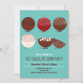 Teal Hot Chocolate Bomb Party Invitation (Front)