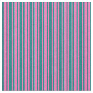 Teal & Hot Pink Striped Pattern Fabric