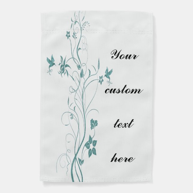 Teal Hummingbird Garden Flag (Front)