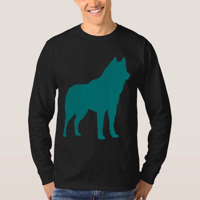 Teal Husky Silhouette T-Shirt (Front)