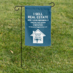 Teal I Sell Real Estate Love Referrals Realtor Garden Flag at Zazzle