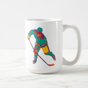 Teal Ice Hockey Player, Personalized Mug