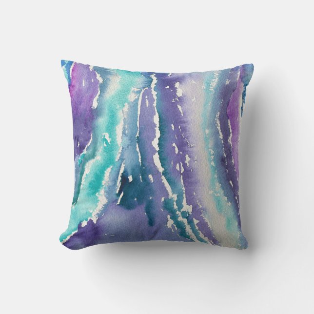 Teal Icicles Throw Pillow (Front)