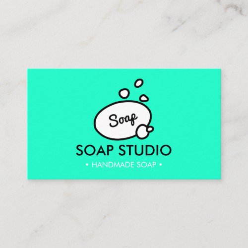 Teal Illustrated soap Business Card