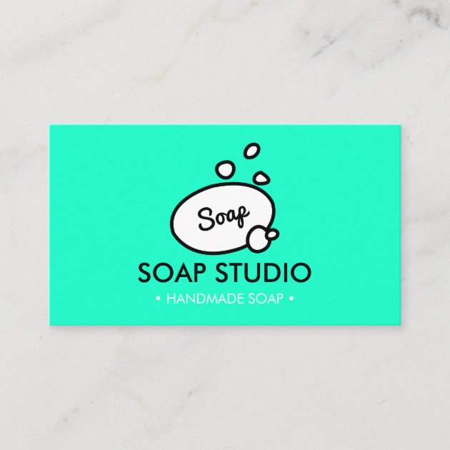 Teal Illustrated soap Business Card