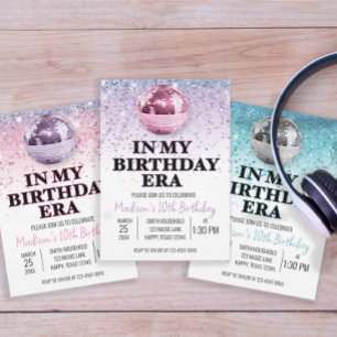 Teal In My Birthday Era Music Invitation