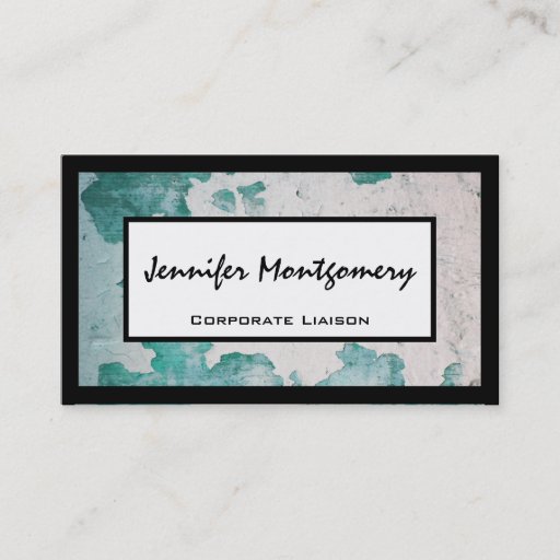 Customizable Teal Industrial Texture Professional Business Card