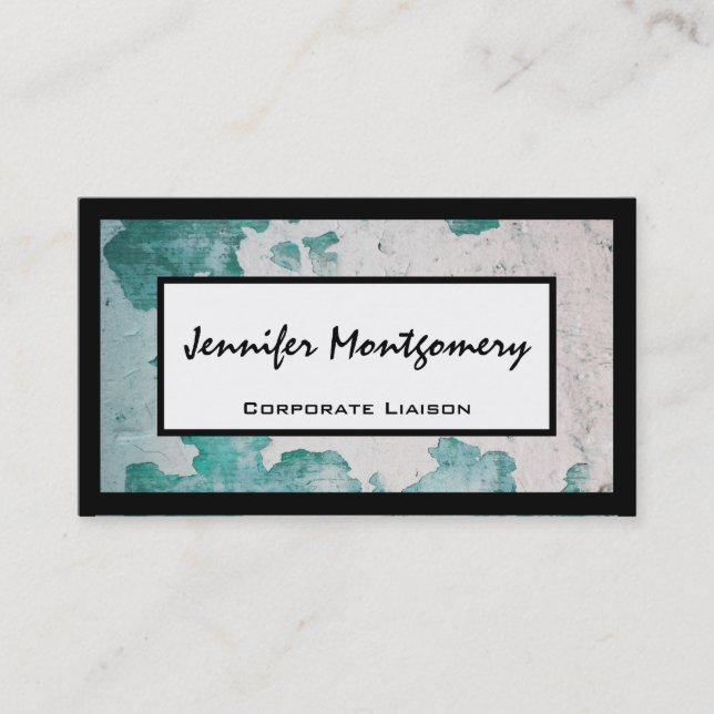 Teal Industrial Texture Professional Business Card (Front)