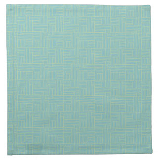 Teal ink roller stripes cloth napkin