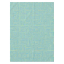 Teal ink roller stripes tablecloth